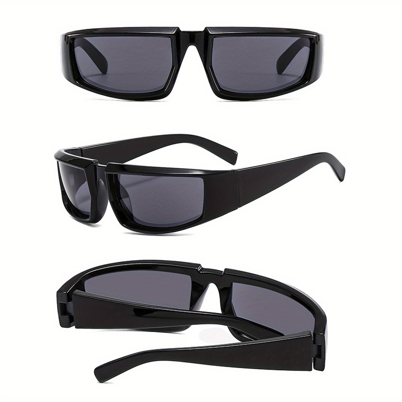 Y2K Future Tech Sense Silver Hip Hop Bungee Men's Sunglasses