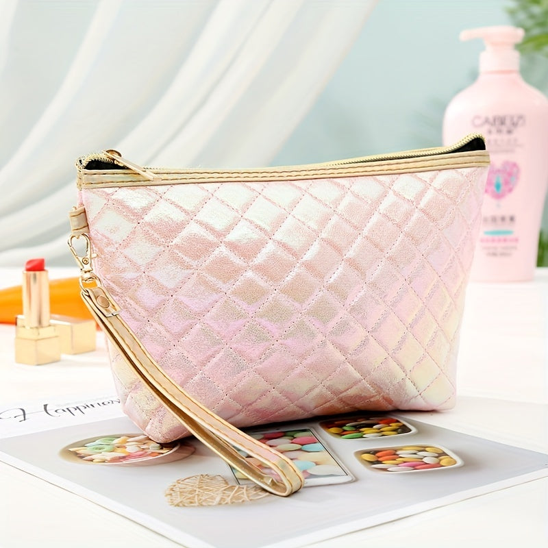Rhombus Laser Makeup Bag Travel Storage Gradient Toiletry Bag