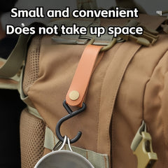 3pcs Portable S Shaped Hook PU Leather Triangle Shelf Hanging Hook