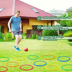 10pcs Hopscotch Ring Game Obstacle Course Balance Agility Training