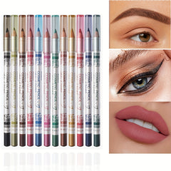 12 Colorful Eyeliner Pencil Set Waterproof Smudge Proof Long Lasting Makeup