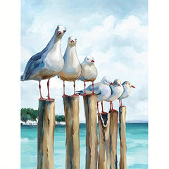 Seagull 40 64x50 Unframed DIY Acrylic Painting by Numbers Kit