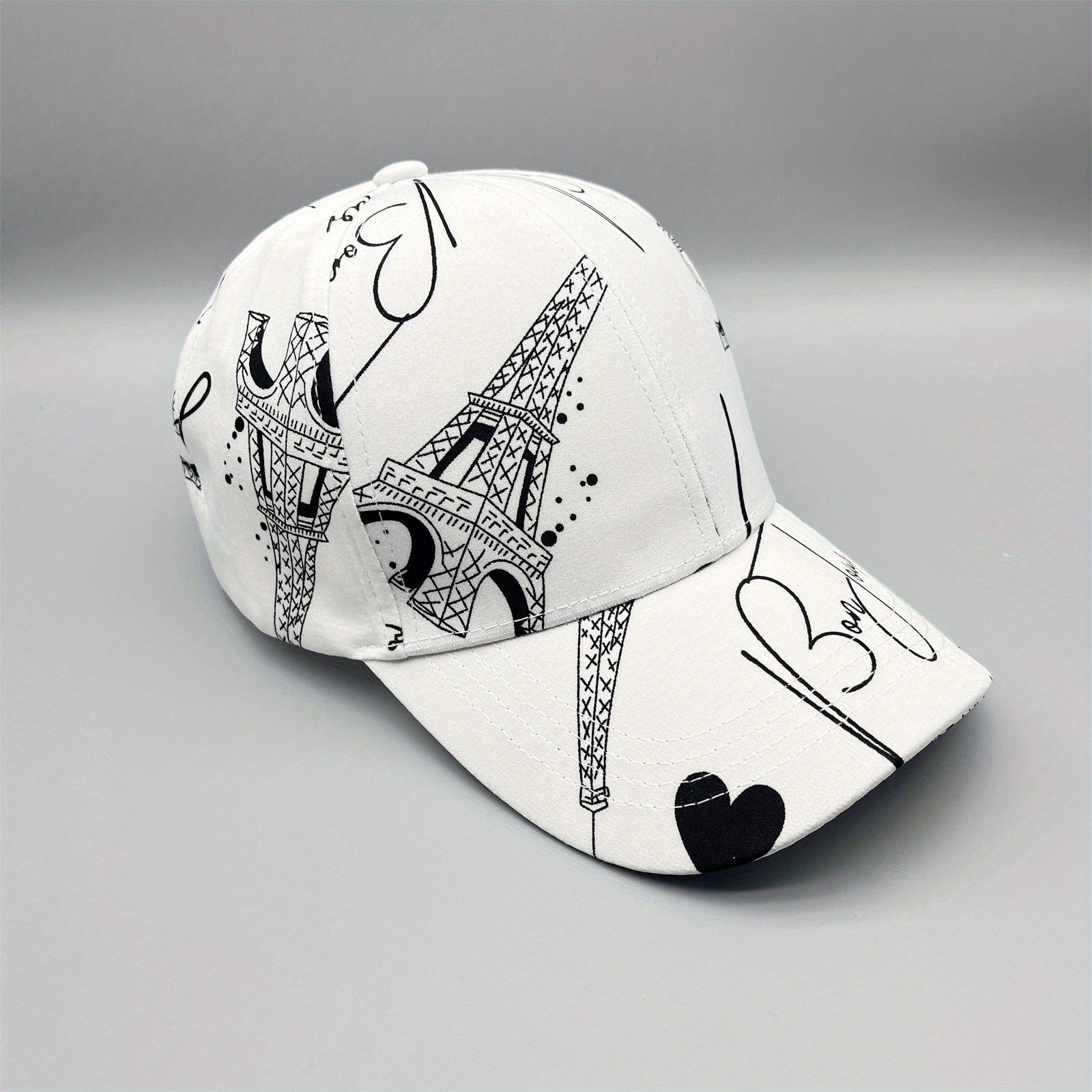 Couple Baseball Cap & Heart Printed Dad Hat Sun Hat