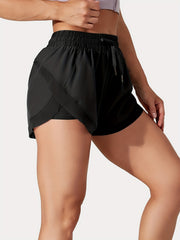 Casual Solid Drawstring Shorts Elastic Waist Loose Pocket Shorts
