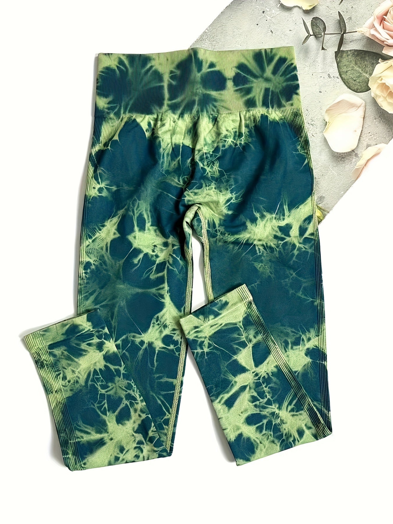 Tie Dye Seamless Yoga Pants High Waist Butt Lifting Breathable Sports Trousers