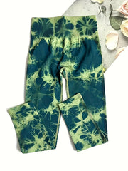 Tie Dye Seamless Yoga Pants High Waist Butt Lifting Breathable Sports Trousers