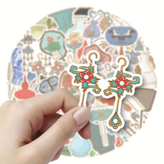 60pcs Forbidden City Ancient Stickers Laptop Helmet Cup Decorative Wat