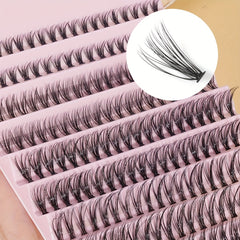 Fluffy and Natural 200 Cluster Fishtail Lashes 8-16mm Eyelashes