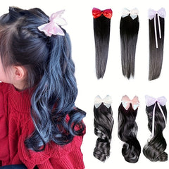 Girls Lace Bow Cartoon Wig Hair Accessories for Party