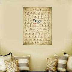 Wall Mounted 100 Yoga Poses Reference Chart for Body Training