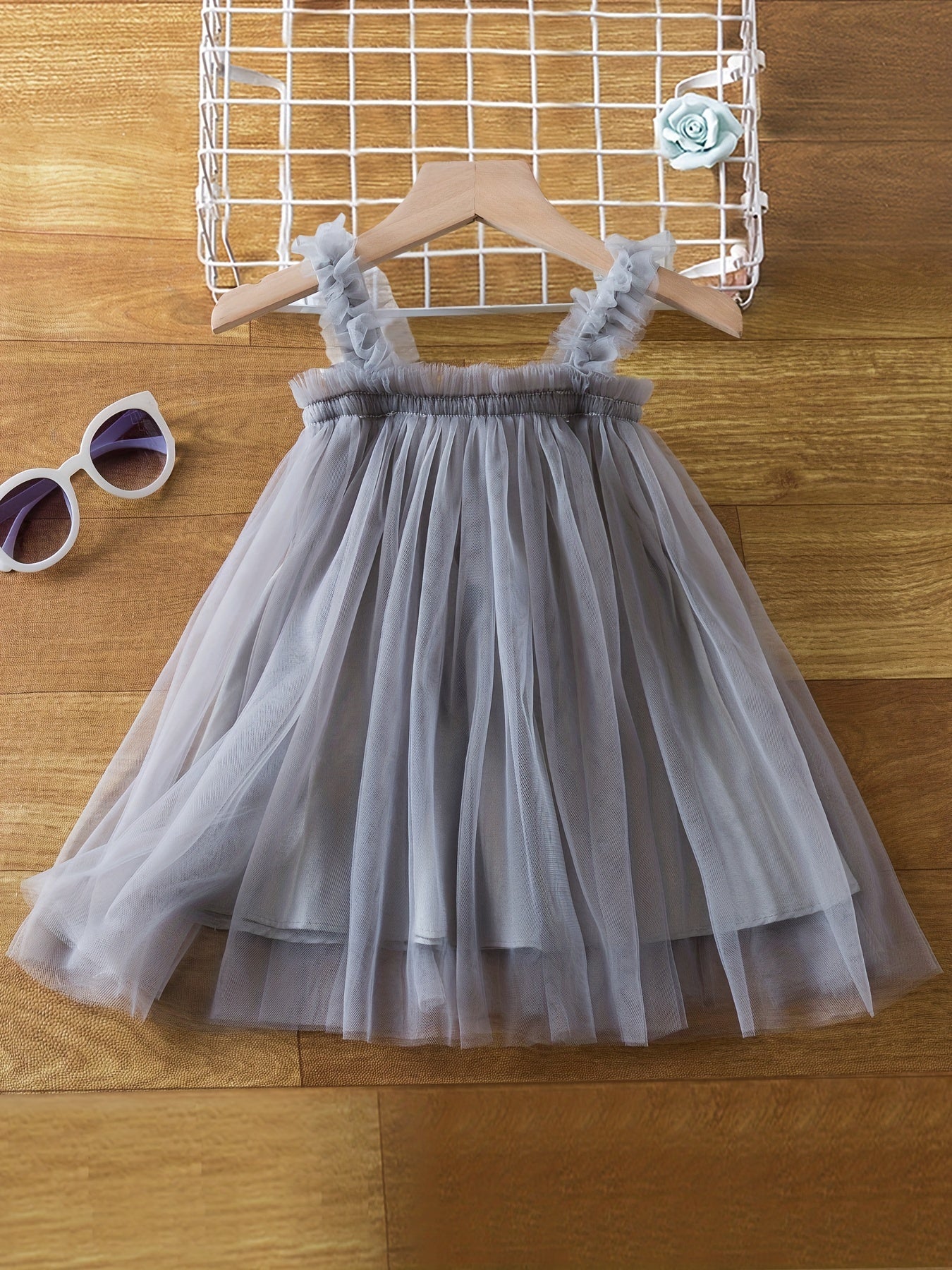 Summer Girl's Cami Mesh Princess Puffy Dress