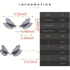 Y2K Dragonfly Rimless Sunglasses UV400
