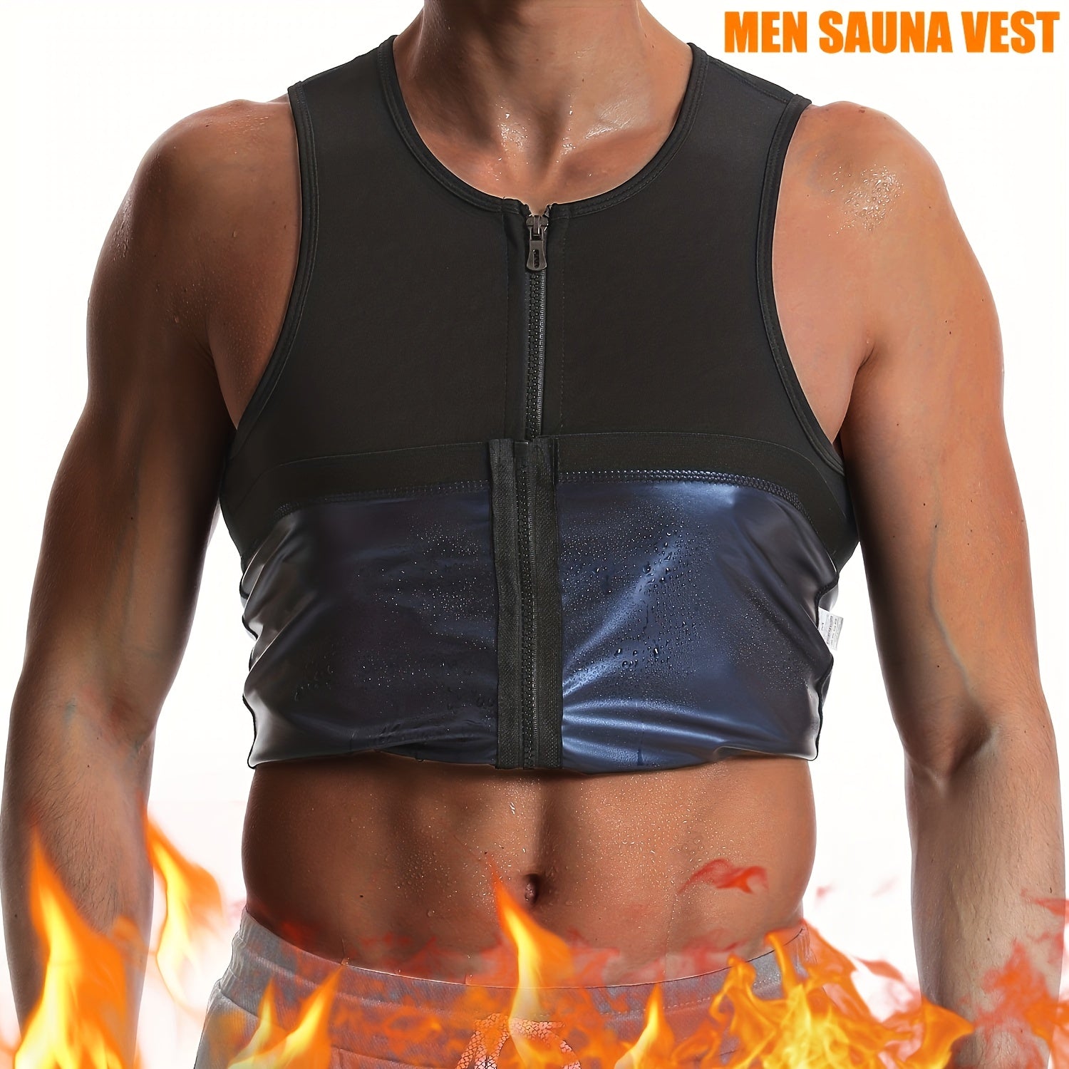 Men's Sauna Suit Waist Trainer Vest Sweat Workout Trimmer