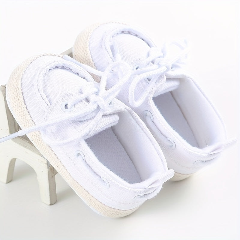 Solid Lace Up Sneakers for Baby Boys Lightweight Non Slip Shoes