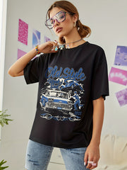 Loose Sports Tee Casual Short Sleeve T shirts Women's Summer Tops