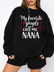 Women's 2 Piece Slogan Print Sweatshirt & Shorts Set