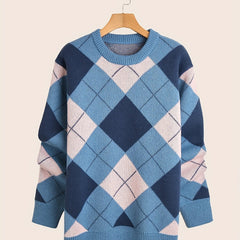 Men's Casual Loose Fit Sweater Crew Neck Pullover for Fall Winter