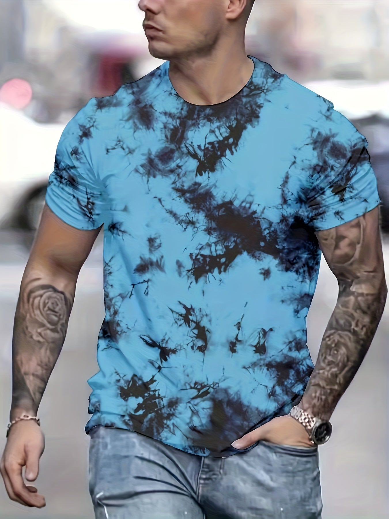 Men's Tie Dye T shirt Casual Comfy Tees For Summer
