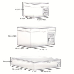 Transparent Desktop Storage Box with Lid for Student Dormitory