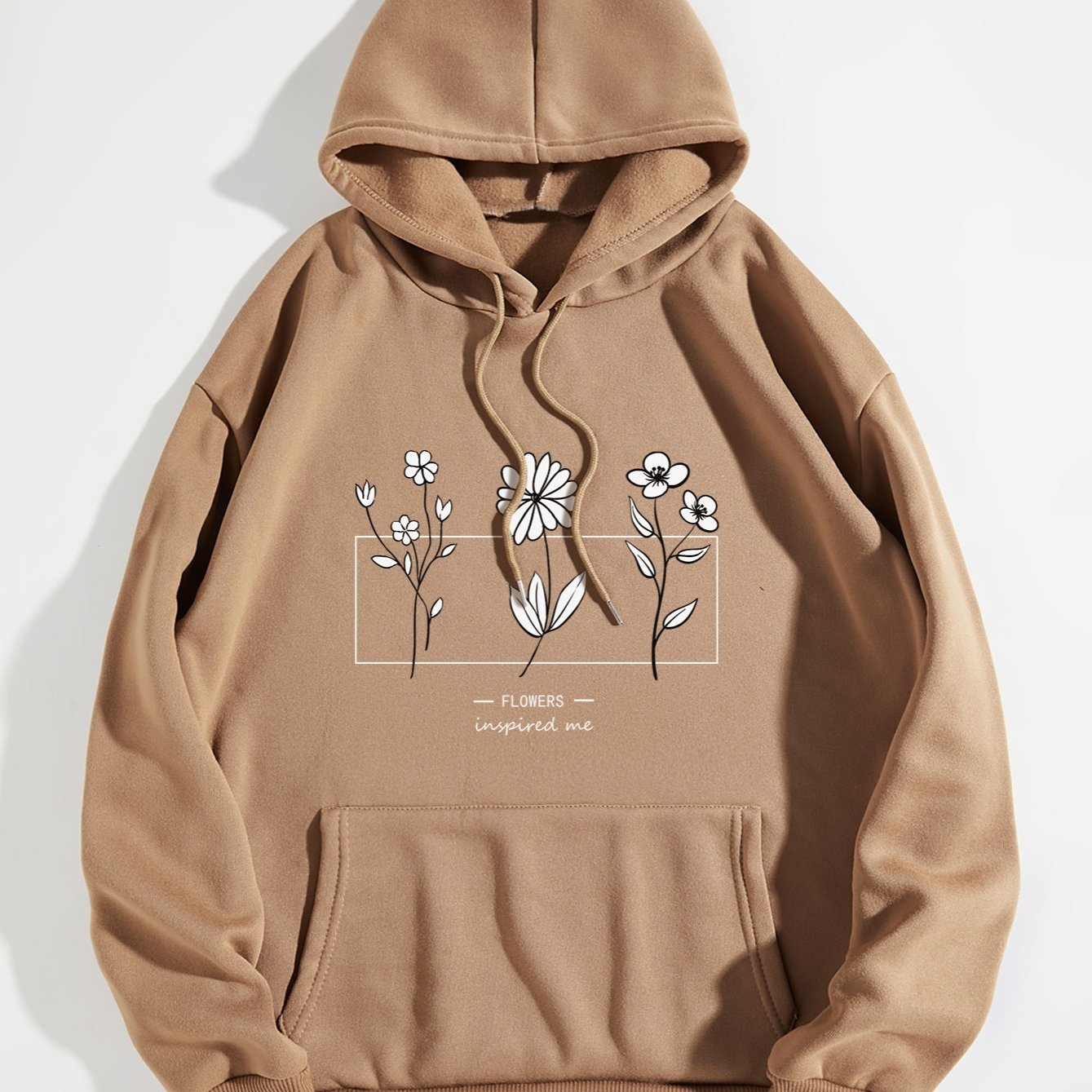 Graphic Print Drawstring Loose Hoodie Casual Hooded Pocket Sweatshirt