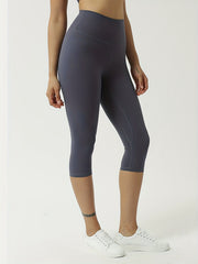 Solid Tight 7pt Yoga Pants With Pockets Sports Fitness Running Leggings