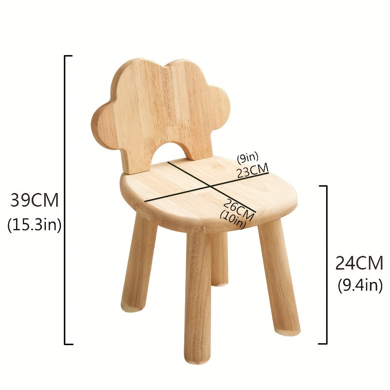 Cloud Shape Rubber Wood Stool Wooden Chair Shoe Changing Stool