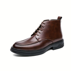 Men's Lace-up Ankle Boots Casual Walking Shoes Old Money
