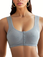 2 Front Buckle Wireless Bras Comfy Full Coverage Bra Women's Lingerie