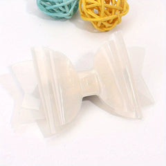 Girls PVC Jelly Hair Bows Clips Waterproof Headwear