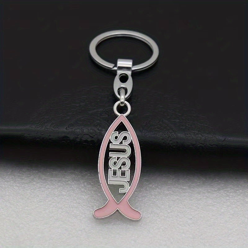 Fish Shape Charm Keychain Stainless Steel Key Ring