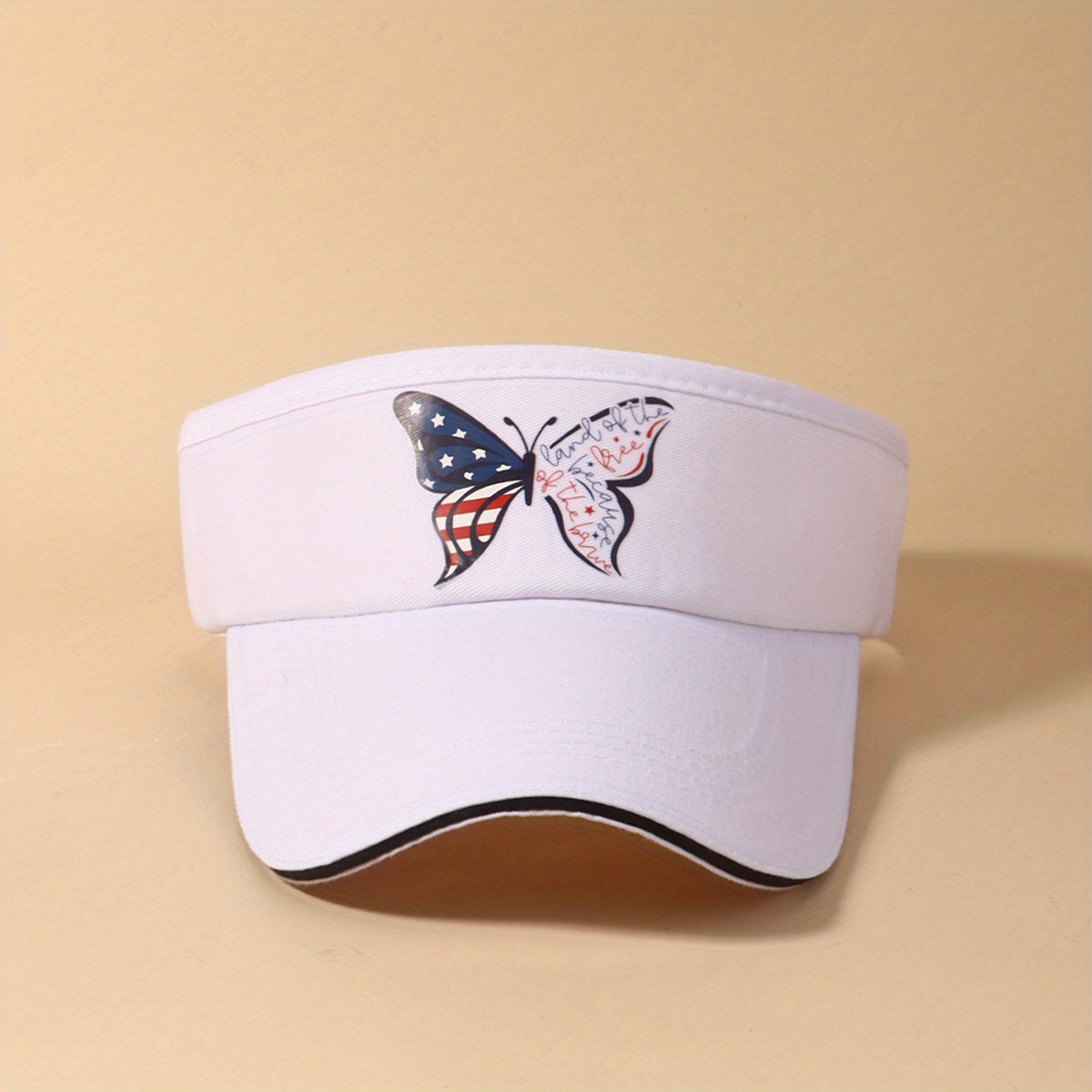 Butterfly Visor Hat Independence Patriotic Cap For Women