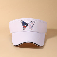 Butterfly Visor Hat Independence Patriotic Cap For Women