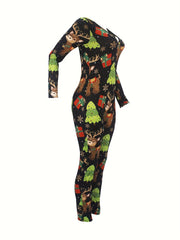 Christmas Print Lounge Jumpsuit Women's Loungewear & Sleepwear