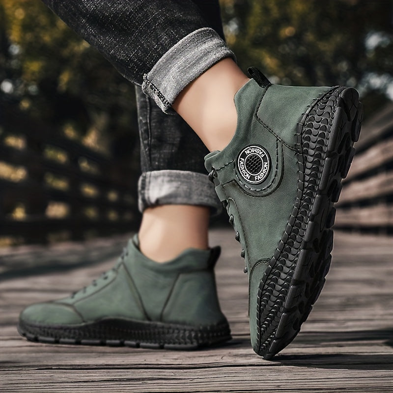 Men's Vintage High Top Lace Up Boots