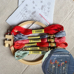 2pcs Embroidery Starter Kit Water Soluble Paste Pattern DIY Material