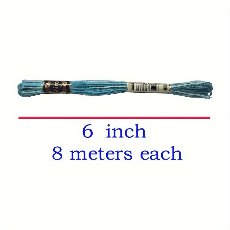78pcs Double Standard 8M Multicolor Polyester Cross Stitch Embroidery Thread