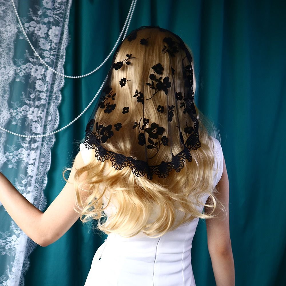 Women's Floral Headscarf Veil Wedding Party Hair Accessory