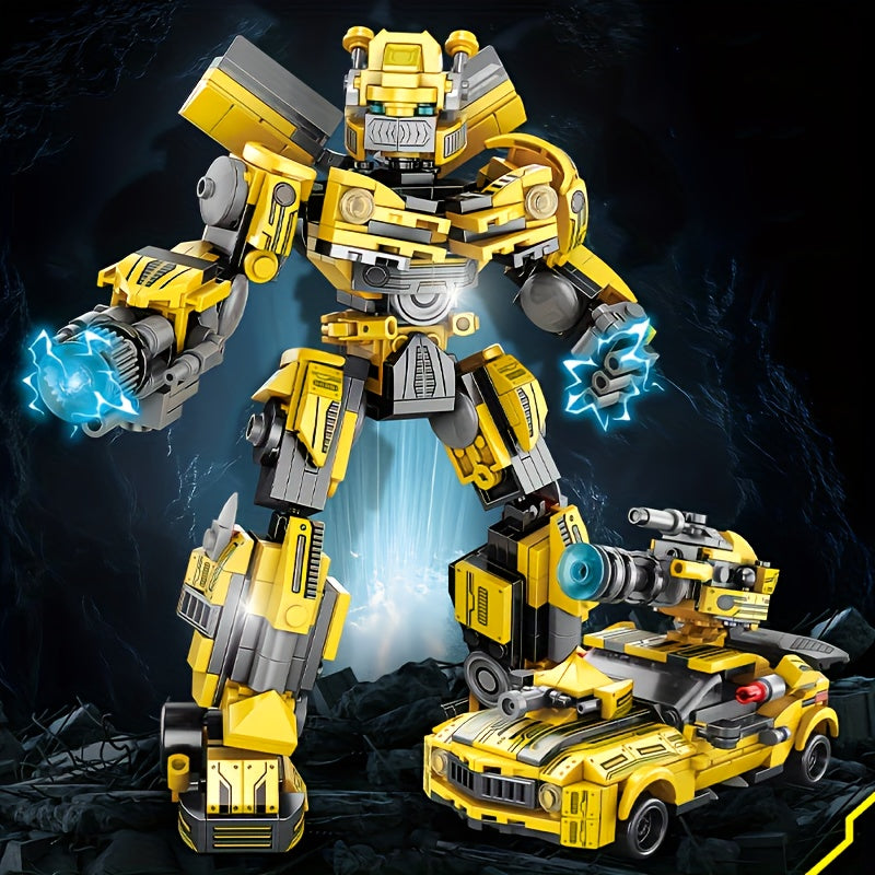 2-in-1 Transforming Robot Toy with Articulated Joints & Wheels
