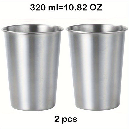2pcs Stainless Steel Stackable Drinking Cups Insulated Reusable Camping Cup