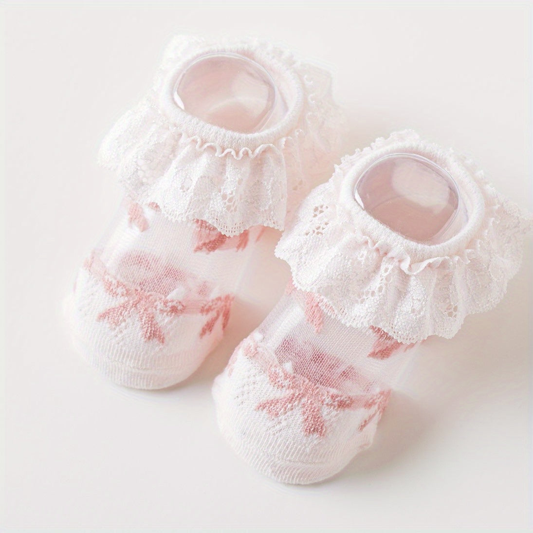 Baby Girls Lace Ruffle Boat Socks for Spring and Summer