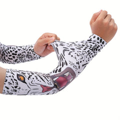 6pcs Tattoo Sleeve Ice Large Flower Arm Sleeves Lightweight Sunscreen Sleeves