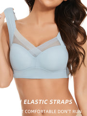 4pcs Wireless Bras Mesh Full Coverage Lingerie Set
