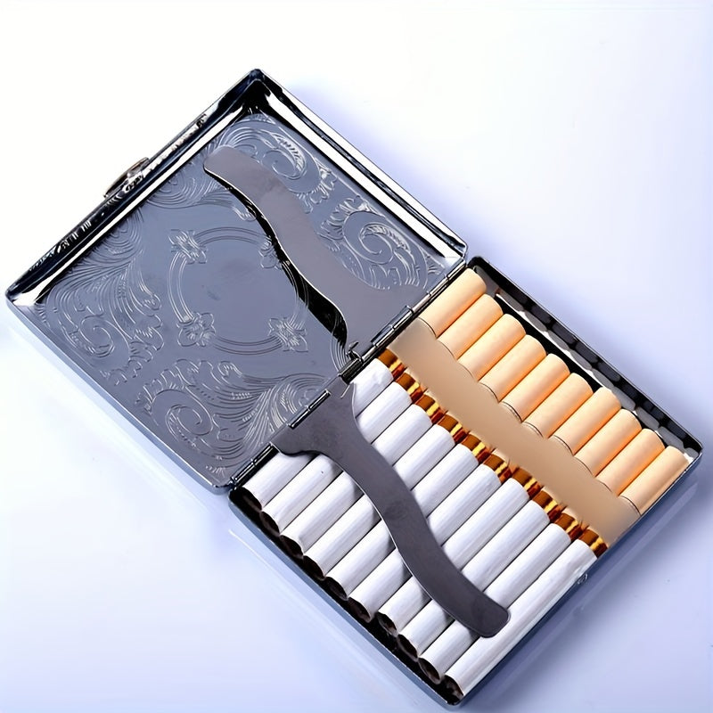 Metal Cigarette Case Spring Clip Open Tobacco Case Holder For Men