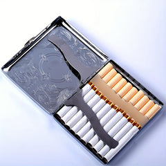 Metal Cigarette Case Spring Clip Open Tobacco Case Holder For Men