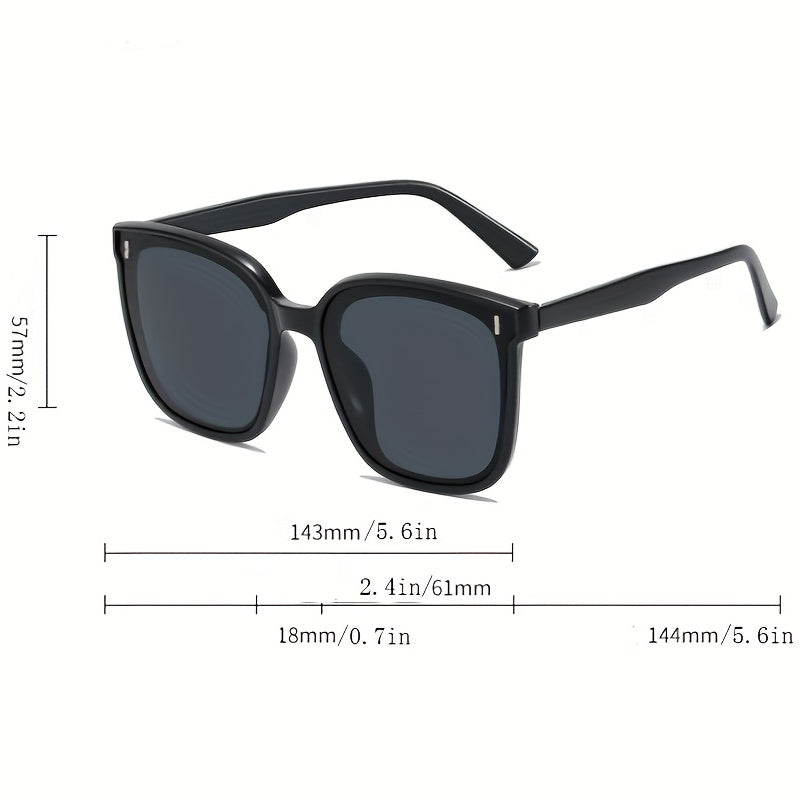 Square Frame Sunglasses For Women Men Mod Rivet Decor Outdoor Glasses UV400