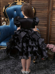 Sequined Party Ball Dress Swirl Tiered Princess Dress