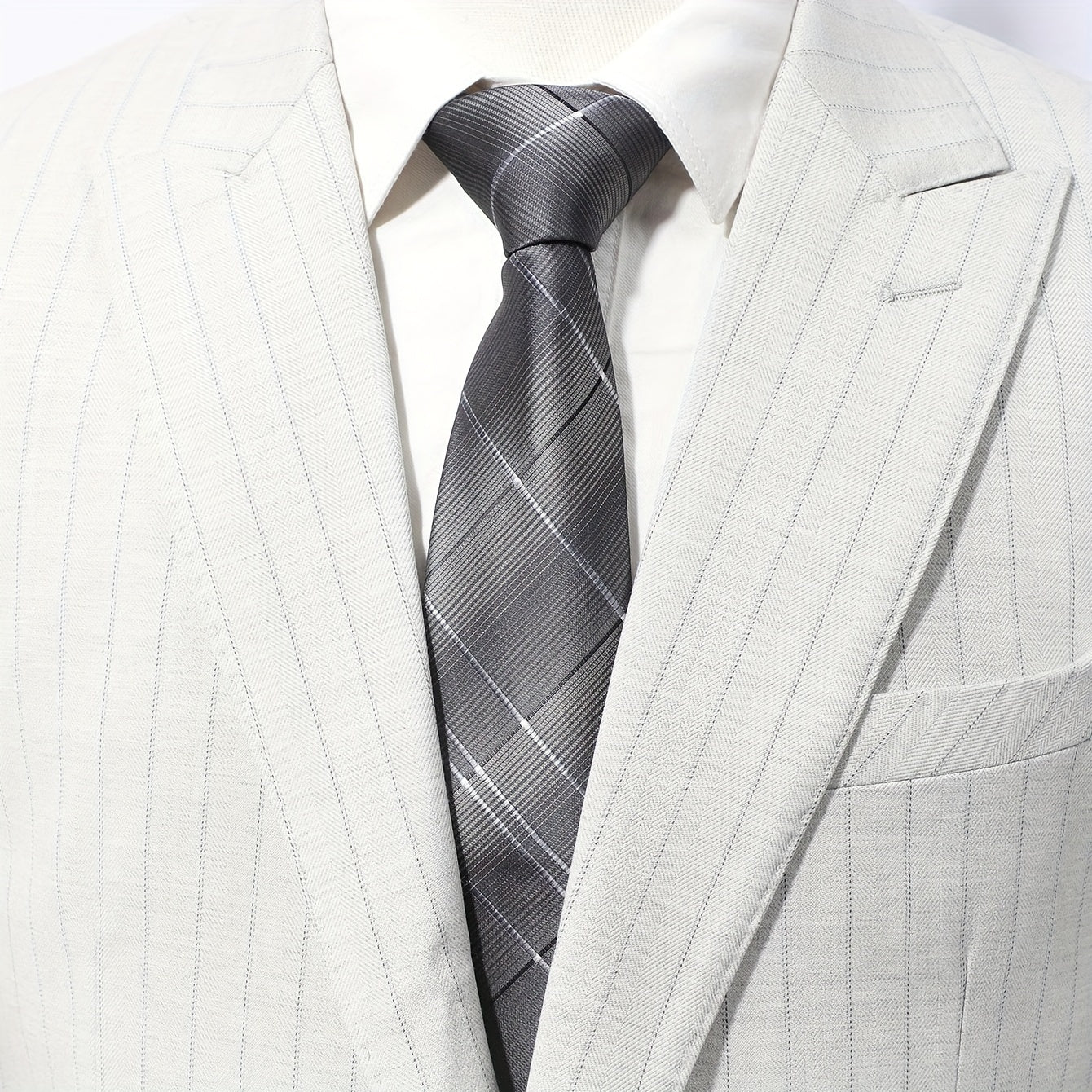 Men's Striped Plaid Suit Fabric Tie