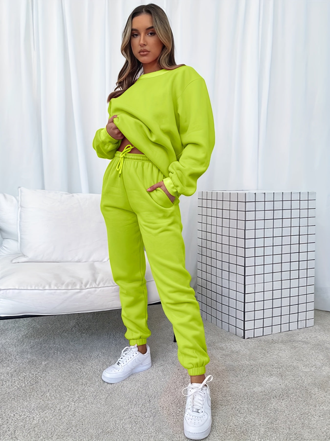 Casual Two-piece Set Long Sleeve Sweatshirt & Jogger Pants