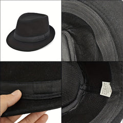 Men's Vintage Jazz Hat Short Brim Fedora Hat