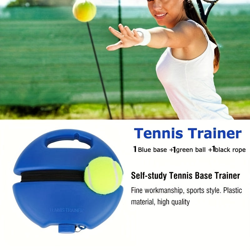 Tennis Singles Training Practice Set - Base, Tennis Ball & Elastic Rope
